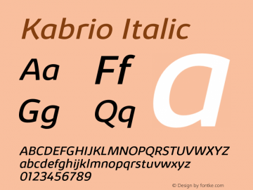 Kabrio-Italic Version 1.000图片样张