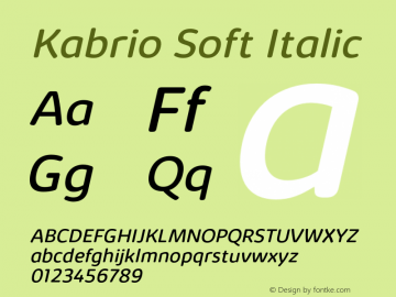 KabrioSoft-Italic Version 1.000图片样张
