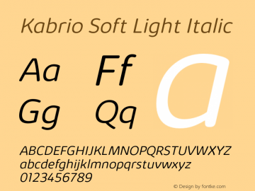 KabrioSoft-LightItalic Version 1.000图片样张