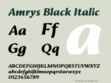 Amrys Black Italic Version 1.00, build 18, g2.5.2.1158, s3图片样张