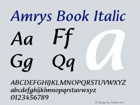 Amrys Book Italic Version 1.00, build 18, g2.5.2.1158, s3图片样张