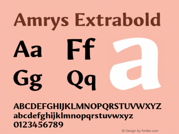 Amrys Extrabold Version 1.00, build 20, g2.5.2.1158, s3图片样张