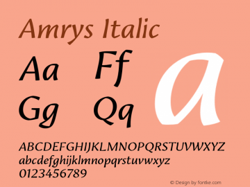 Amrys Italic Version 1.00, build 18, g2.5.2.1158, s3图片样张