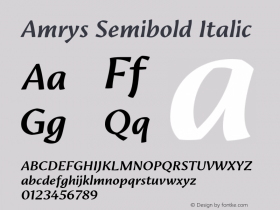 Amrys Semibold Italic Version 1.00, build 18, g2.5.2.1158, s3图片样张