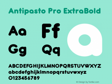 Antipasto Pro ExtraBold Version 1.000图片样张