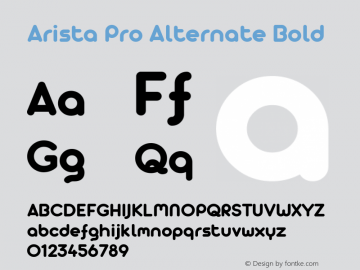 Arista Pro Alternate Bold Version 1.000图片样张