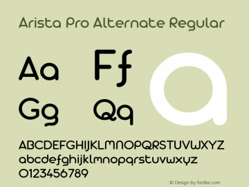 Arista Pro Alternate Regular Version 1.000图片样张