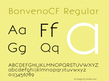 BonvenoCF Regular Version 1.1.0 Font Sample