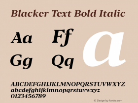 BlackerText-BoldItalic Version 1.0 | w-rip DC20180110图片样张