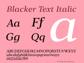 BlackerText-Italic Version 1.0 | w-rip DC20180110图片样张
