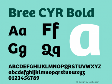 Bree CYR Bold Version 2.000;hotconv 1.0.109;makeotfexe 2.5.65593图片样张