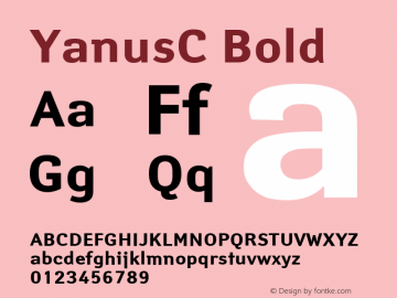 YanusC Bold Version 001.000 Font Sample