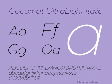 Cocomat UltraLight Italic Version 2.001图片样张