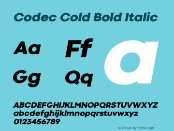 Codec Cold Bold Italic 1.000图片样张