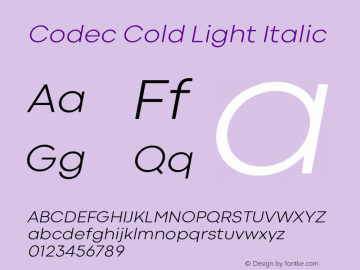 Codec Cold Light Italic 1.000图片样张