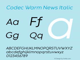 Codec Warm News Italic 1.000图片样张