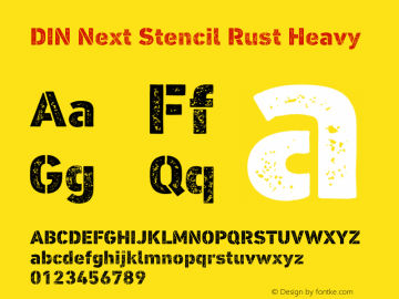 DIN Next Stencil Rust Heavy Version 1.00, build 8, s3图片样张