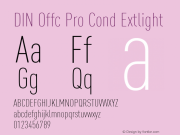 DIN Offc Pro Cond Extlight Version 7.504; 2015; Build 1022图片样张
