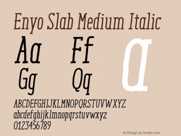 EnyoSlabMediumItalic Version 2.000图片样张