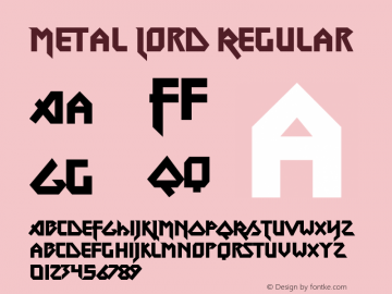 Metal Lord Regular OTF 4.000;PS 001.001;Core 1.0.29图片样张