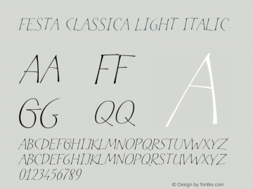 Festa Classica Light Italic Version 1.000图片样张