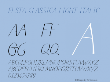 Festa Classica Light Italic Version 1.000图片样张