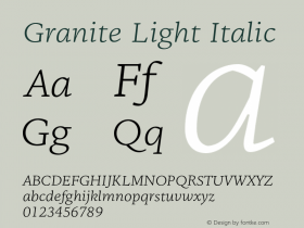 Granite-LightItalic Version 1.000图片样张