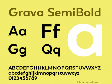 Grava-SemiBold Version 2.303;PS 002.303;hotconv 1.0.88;makeotf.lib2.5.64775图片样张