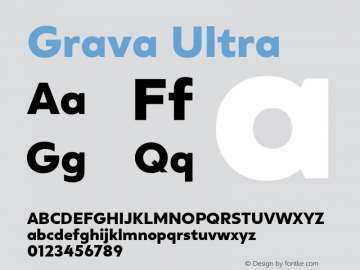 Grava-Ultra Version 2.303;PS 002.303;hotconv 1.0.88;makeotf.lib2.5.64775图片样张