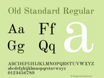 Old Standard Regular Version 0.7 Font Sample