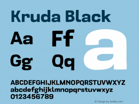 Kruda-Black Version 1.000;PS 001.000;hotconv 1.0.88;makeotf.lib2.5.64775图片样张