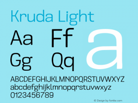 Kruda-Light Version 1.000;PS 001.000;hotconv 1.0.88;makeotf.lib2.5.64775图片样张