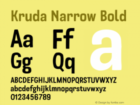 Kruda-NarrowBold Version 1.000;PS 001.000;hotconv 1.0.88;makeotf.lib2.5.64775图片样张
