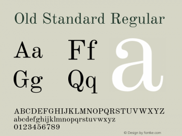 Old Standard Regular Version 0.7 Font Sample