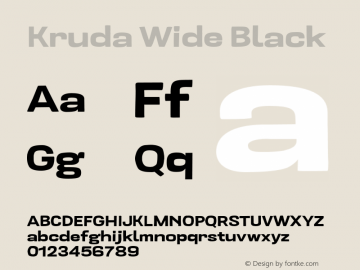 Kruda-WideBlack Version 1.000;PS 001.000;hotconv 1.0.88;makeotf.lib2.5.64775图片样张