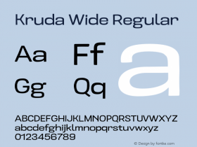 Kruda-WideRegular Version 1.000;PS 001.000;hotconv 1.0.88;makeotf.lib2.5.64775图片样张