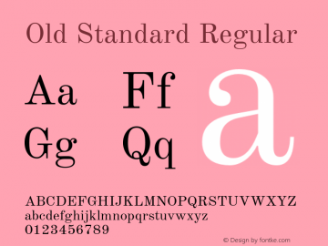 Old Standard Regular Version 2.2 Font Sample