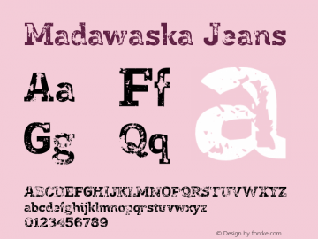 MadawaskaJeans-Regular Version 1.003图片样张