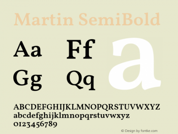 Martin SemiBold Version 4.015 October 23, 2017图片样张