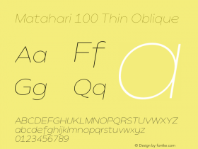 Matahari 100 Thin Oblique Version 1.000;YWFTv17图片样张