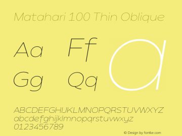 Matahari 100 Thin Oblique Version 1.000;YWFTv17图片样张