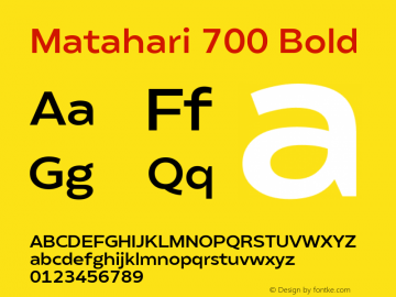 Matahari 700 Bold Version 1.000;YWFTv17图片样张