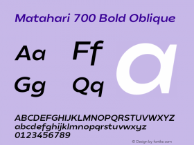 Matahari 700 Bold Oblique Version 1.000;YWFTv17图片样张