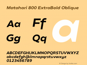 Matahari 800 ExtraBold Oblique Version 1.000;YWFTv17图片样张