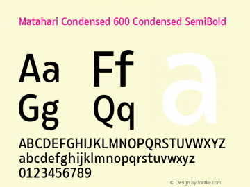 Matahari Condensed 600 Cn SmBd Version 1.000;YWFTv17图片样张