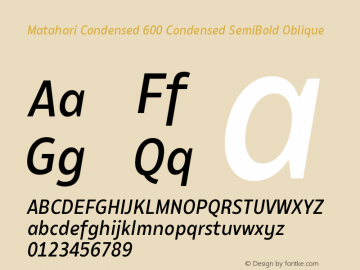 Matahari Condensed 600 Cn Sm Ob Version 1.000;YWFTv17图片样张