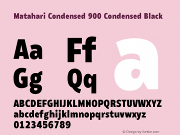 Matahari Condensed 900 Cn Blk Version 1.000;YWFTv17图片样张