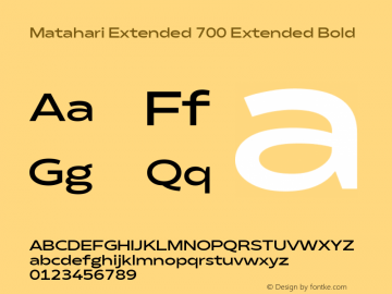 Matahari Extended 700 Ext Bold Version 1.000;YWFTv17图片样张