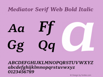 Mediator Serif Web Bold Italic Version 1.0W图片样张