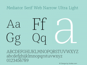 Mediator Serif Web Narrow UltLt Version 1.0W图片样张